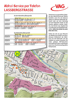 Stadtplan für den Abhol-Service per Telefon Laßbergstraße