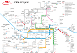 Liniennetzplan der Freiburger Verkehrs AG